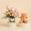 Pink Bliss | Baby Rose With Chocolates n Cute Teddy Bear 
