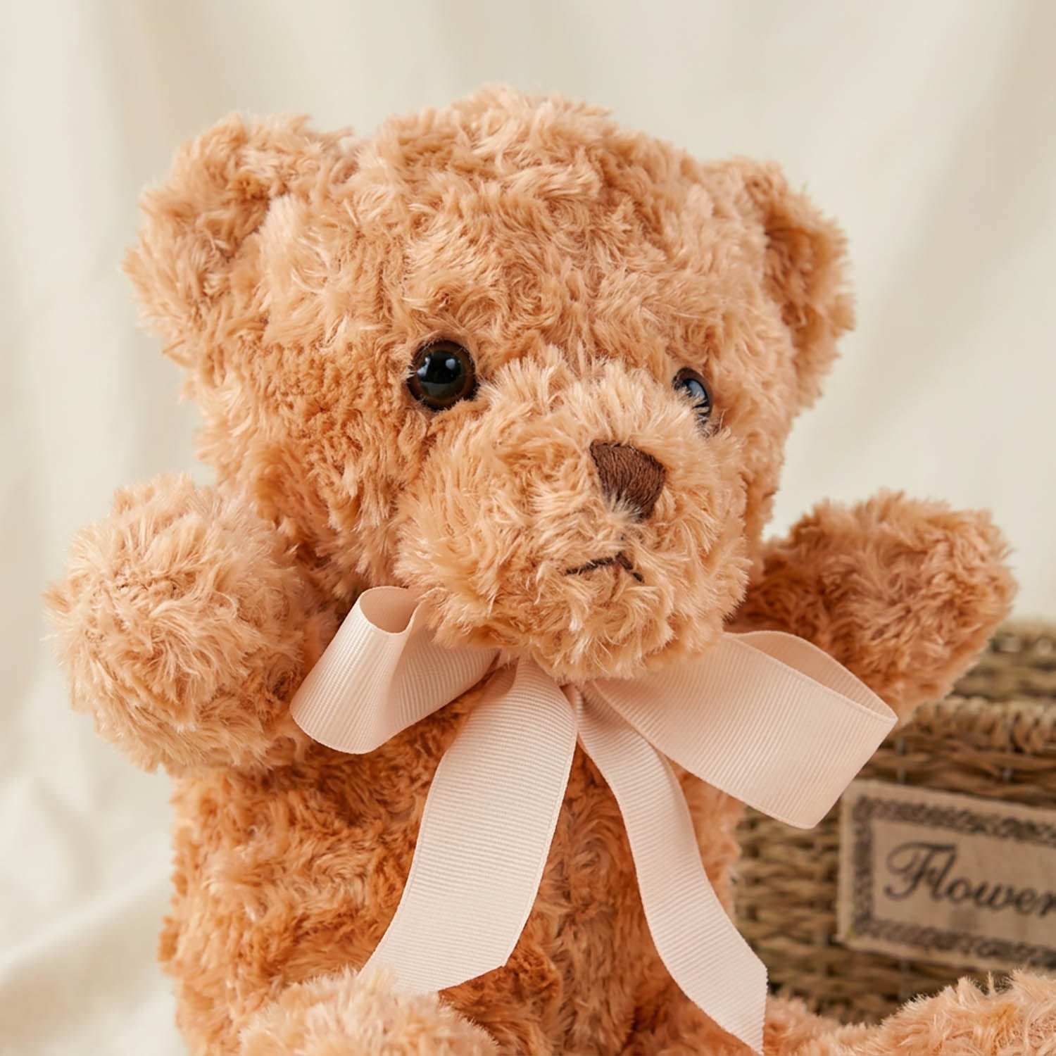 Delicate Spray Rose Basket - With Teddy n Balloon
