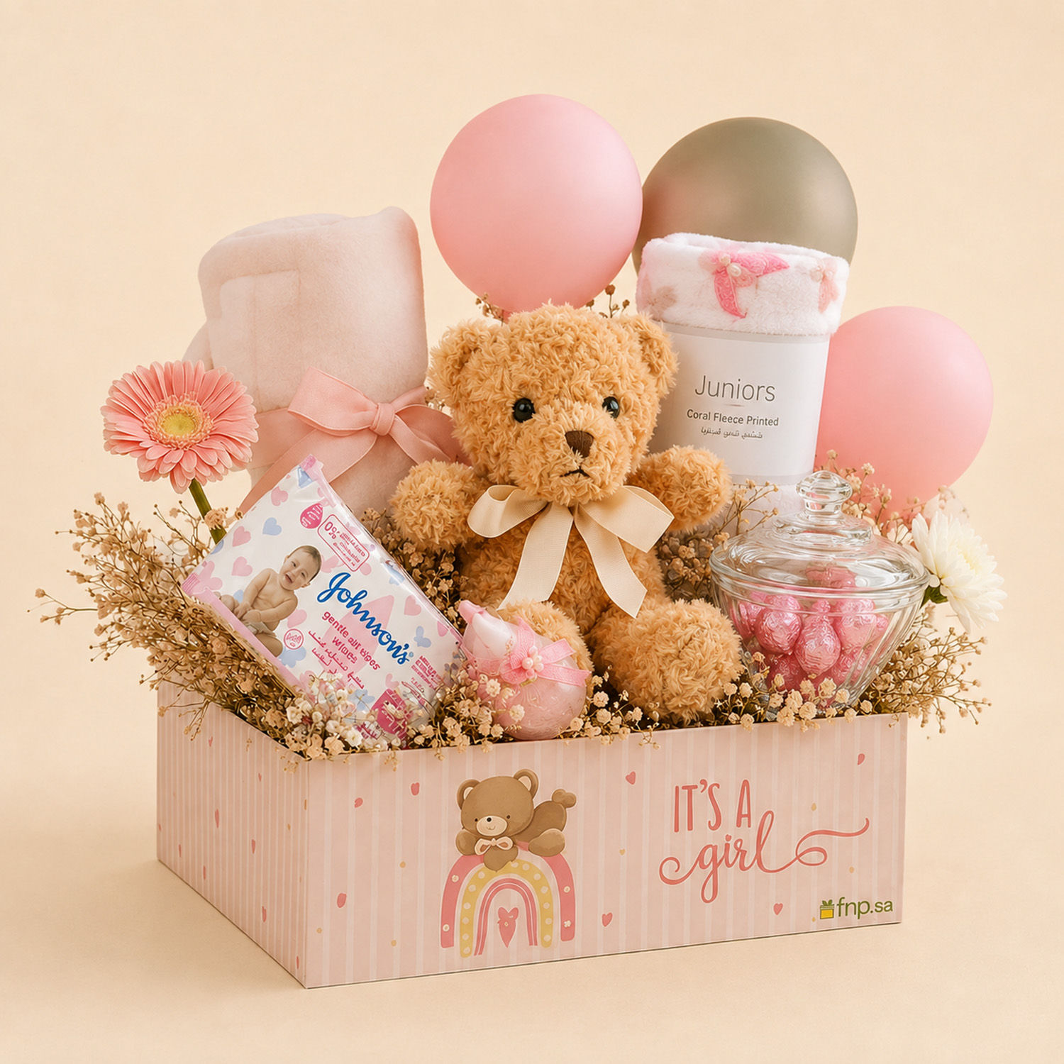 It's A Girl Celebration Gift Box n Balloons