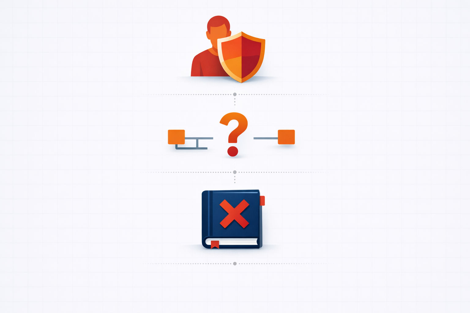 Illustration showing three failure modes of AI implementation: employee resistance, unclear ownership, and missing training plans — represented as disconnected elements between working technology and hesitant teams