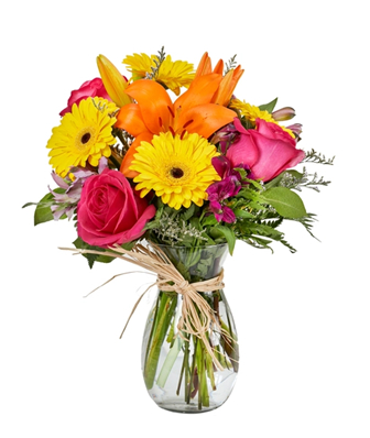 happy spring flower arrangement