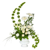 Truly Loved Sympathy Tribute - Elegant White Roses, White Cremones and White Carnations and Green Bells of Ireland