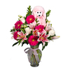 Splendid Pink Gerbs And Lilies - Floral Arrangement