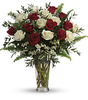 Teleflora's Yours Truly Red and White Rose Arrangement