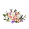 Sweet Dreams Casket Insert - Soft Pink Carnations, White Mums and Light Pink Roses accented with Purple Ribbon