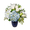 Cool Blue Hydrangea and Lily Arrangement