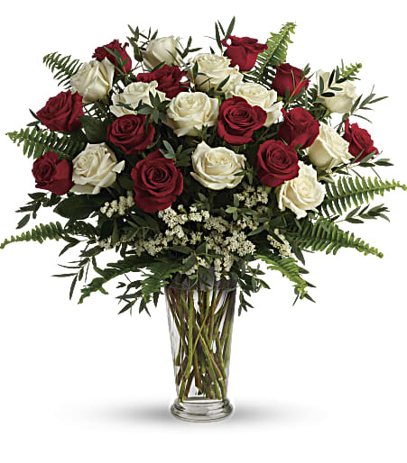 Your's Truly Red and White Roses