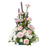 Forever Pink with Soft Pink Carnations, White Mums, Soft Pink Gerberas accented with Purple