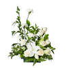 Classic White Table Arrangement Featuring Lilies and Roses