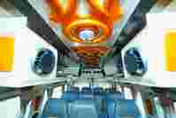 Interior of tempo traveller with comfortable seating