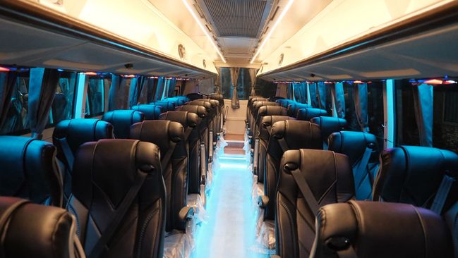 Luxury tempo traveller rear angle