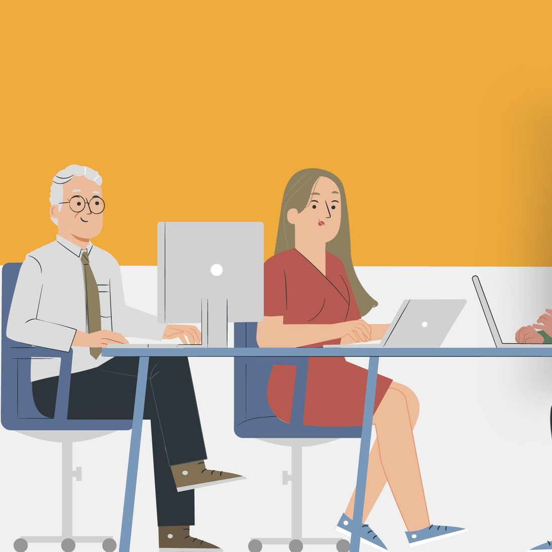 Ausschnitt aus dem Erklärvideo für die Plattform Charta Arbeitsmarkt 45+ der Berner Fachhochschule.