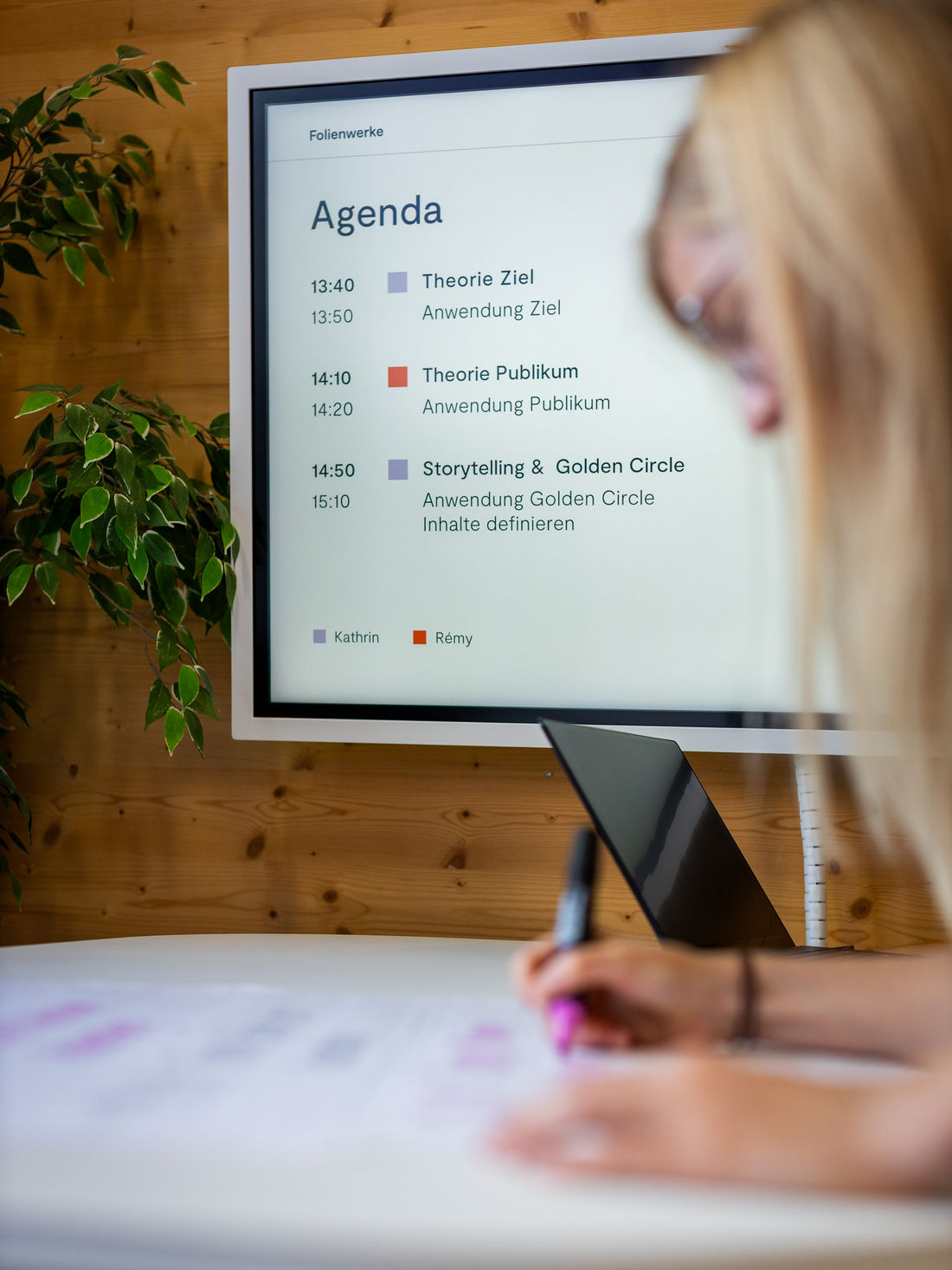Die Agenda für einen Workshop mit rotem Faden und Storytelling