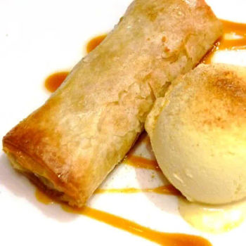 Apple Pie with Cinnamon Ice Cream & Caramel Sauce