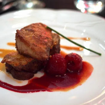 Seared Foie Gras paired with a Rambutan Martini