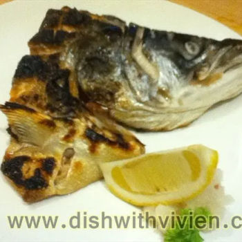 Salt Grilled Salmon Head