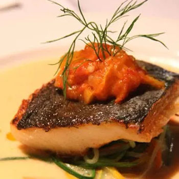 Pan Seared Halibut or Red Wine Braised Ribeye