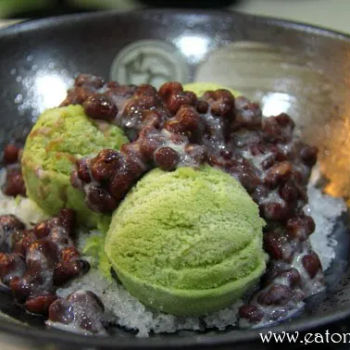 Matcha & Red Bean Milk Shaved Ice (宇治金时冰)