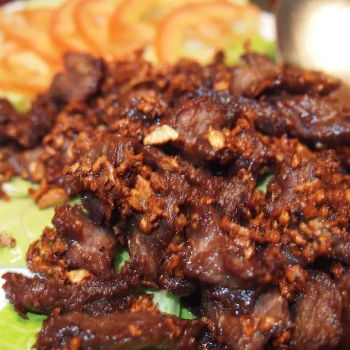 Fried Garlic Deer Meat