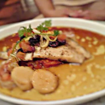 Grilled Pomfret with Scallops