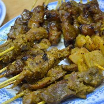 Kambing (Mutton), Daging (beef) and Perut (stomach) Satay