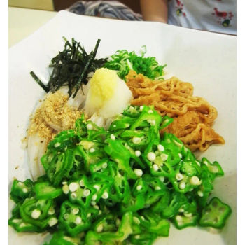 Cold Udon With Okra