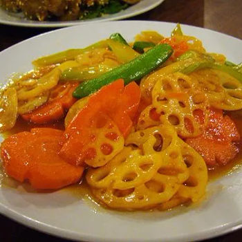 Stirfried Lotus Root, Carrot and Celery