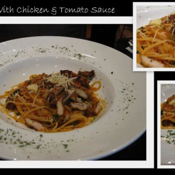 Spaghetti With Chicken & Tomato Sauce