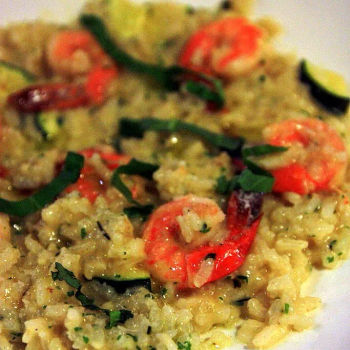 Prawns and Zuchini Risotto