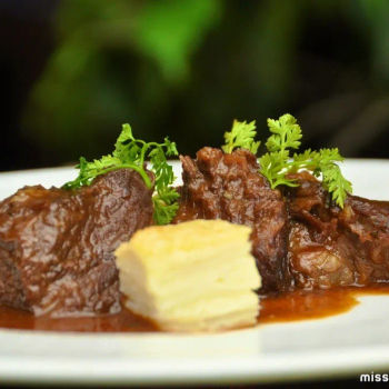 Herbs Braised Prime Ribs with Potato Millefoille