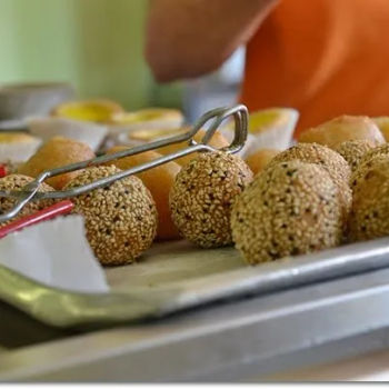 Black And White Sesame Studded Balls