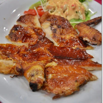 Crispy Roasted Chicken stuffed with Fish Paste