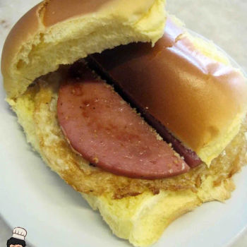 Burger Bun with Egg and Luncheon Meat