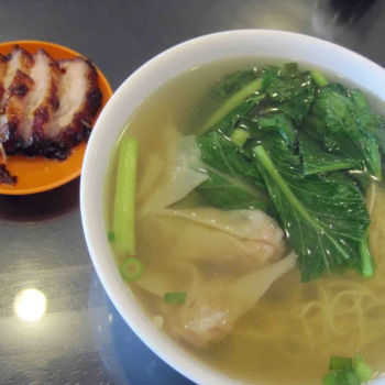 Wantan Mee soup with BBQ pork