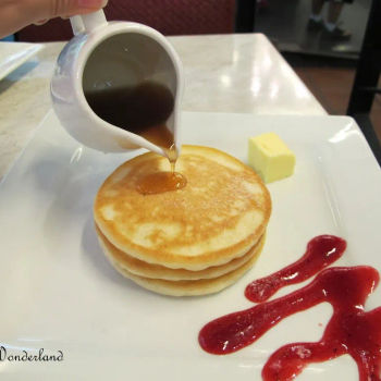 Original stack with maple syrup & butter/peanut butter