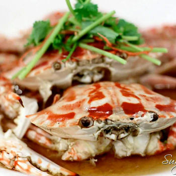 Steamed Sea Red Flower Crab (清蒸海花蟹)