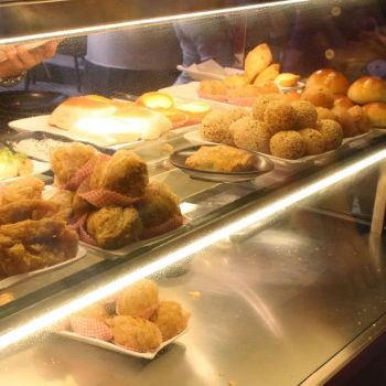 The deep fried dim sums and pastries section.