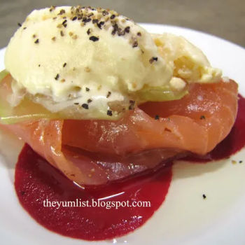 Citrus Cured Salmon with Horseradish Ice Cream and Pickled Beetroot