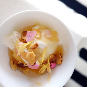 Pancakes with Vanilla Ice Cream.