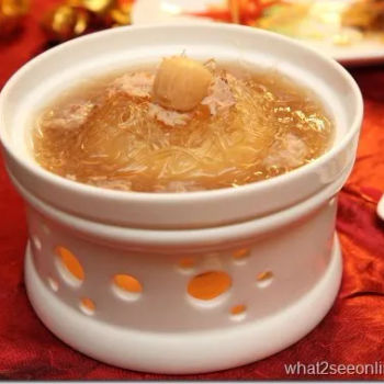 Traditional Shark’s Fin Soup with dried scallops  一团又和气