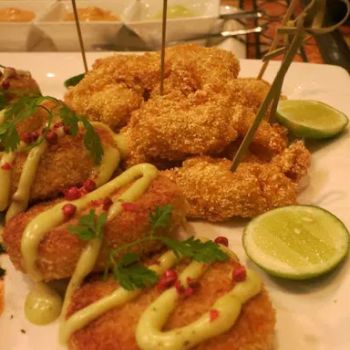Crab cakes and Cajun Fried Shrimp