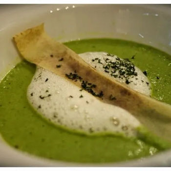 Green Pea Cappuccino Soup