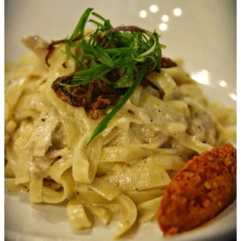 Coconut And Ginger Carbonara Fettucini