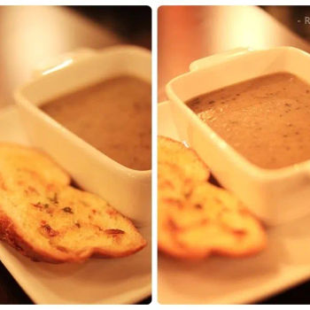 
香蒜面包和蘑菇汤