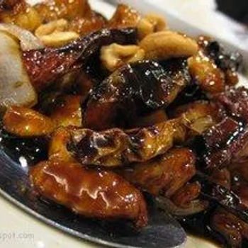 Fish slices with aubergine