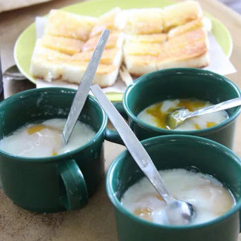 This is the single egg cup served with toast breads.