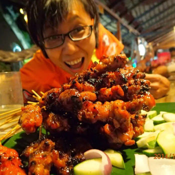 Satay a mix of beef and chicken meat