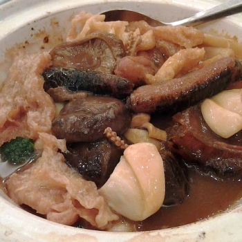 Braised Sea Cucmber With Mushroom, Fish Maw, Canned Limpet And Brocolli