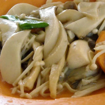 Stir fried 3 types of mushroom-oyster, golden needle and button mushroom