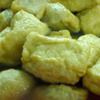 Soft Spongy Fish Paste Stuffed Tofu Pok (Puffs)